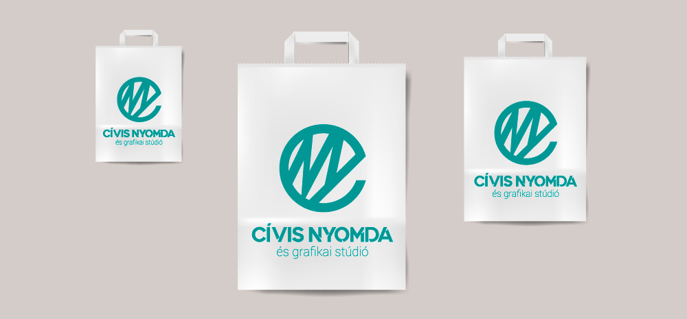 Fehér/kraft szalagfüles papírtáska